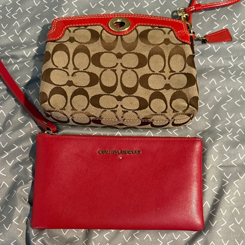 Cynthia Rowley / Coach Red Leather Wristlet